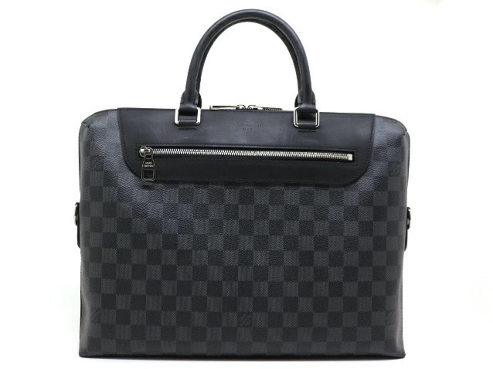 LOUIS VUITTON PDJ NM Business Bag Damier Graphite Black